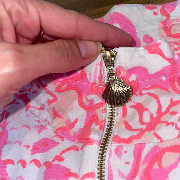 LILLY PULITZER CORAL REEF SKIPPER POPOVER LACE SLEEVE PULLOVER QUARTER ZIP PINK - Picture 6 of 10